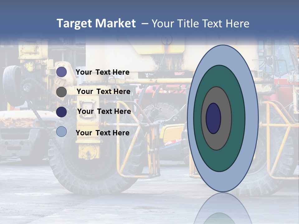 A Large Yellow Machine Is Parked In Front Of A Building PowerPoint Template