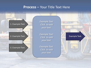 A Large Yellow Machine Is Parked In Front Of A Building PowerPoint Template