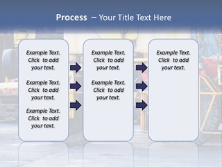 A Large Yellow Machine Is Parked In Front Of A Building PowerPoint Template