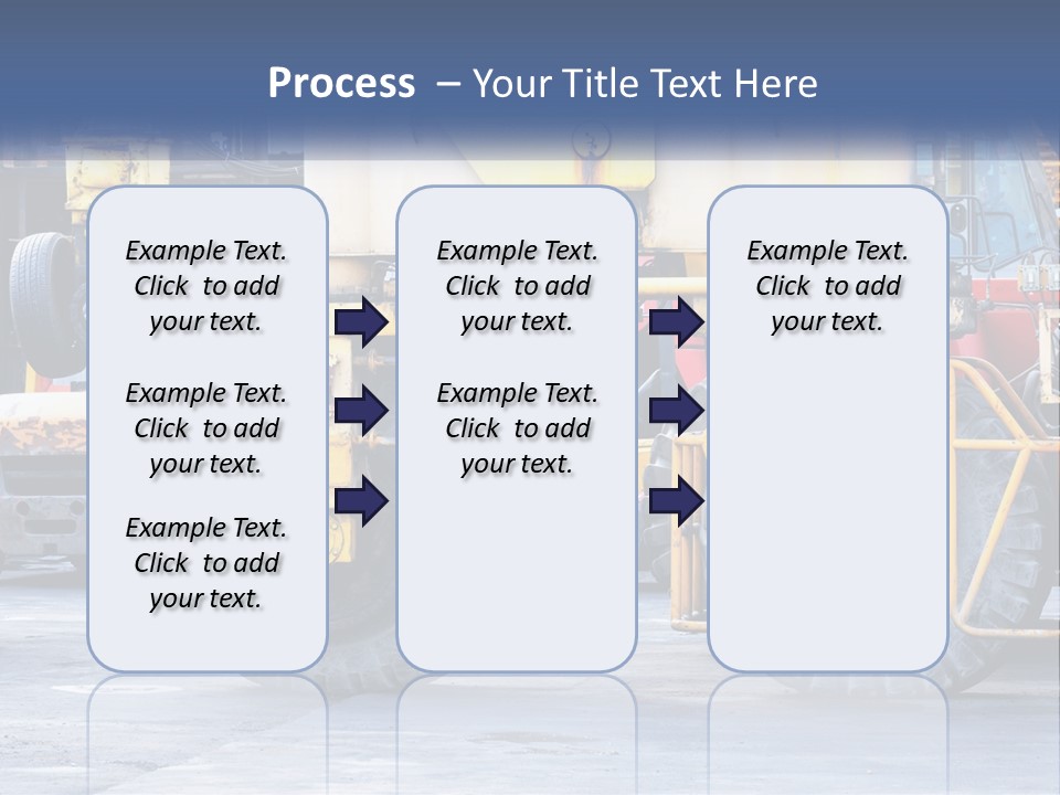 A Large Yellow Machine Is Parked In Front Of A Building PowerPoint Template