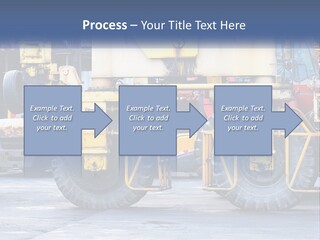 A Large Yellow Machine Is Parked In Front Of A Building PowerPoint Template