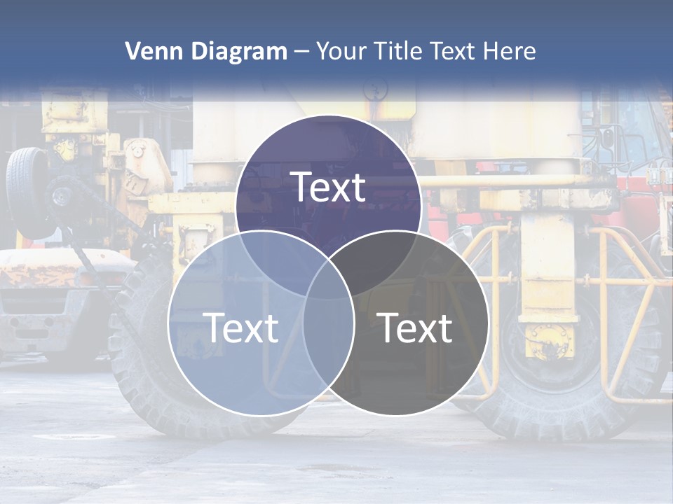 A Large Yellow Machine Is Parked In Front Of A Building PowerPoint Template