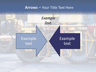 A Large Yellow Machine Is Parked In Front Of A Building PowerPoint Template