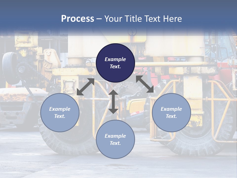 A Large Yellow Machine Is Parked In Front Of A Building PowerPoint Template