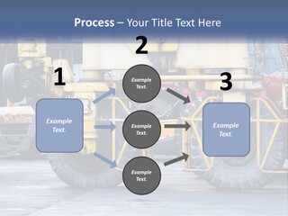 A Large Yellow Machine Is Parked In Front Of A Building PowerPoint Template