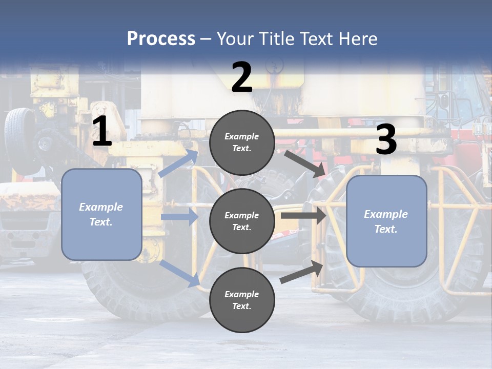 A Large Yellow Machine Is Parked In Front Of A Building PowerPoint Template