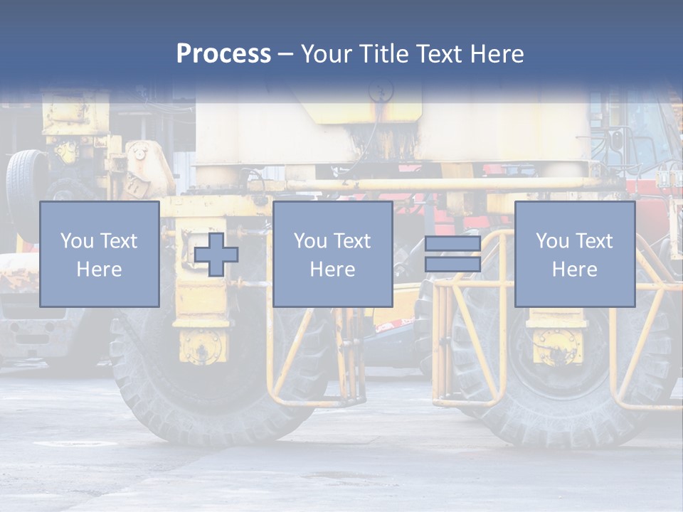 A Large Yellow Machine Is Parked In Front Of A Building PowerPoint Template