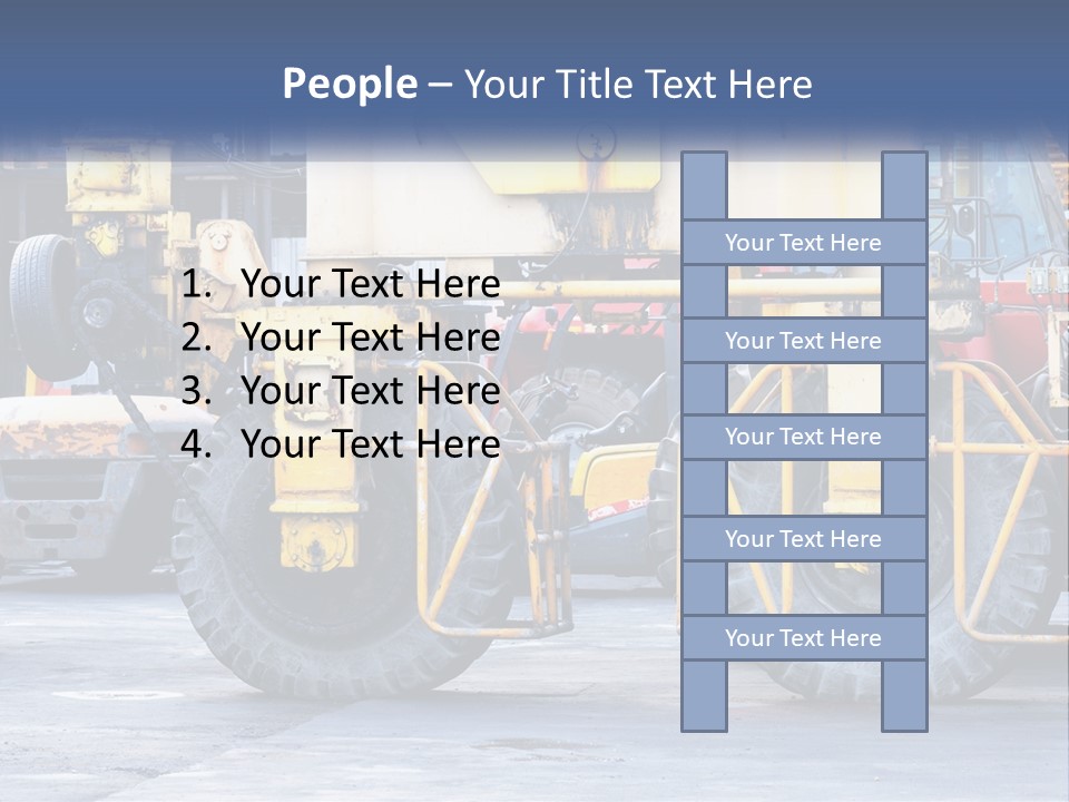 A Large Yellow Machine Is Parked In Front Of A Building PowerPoint Template