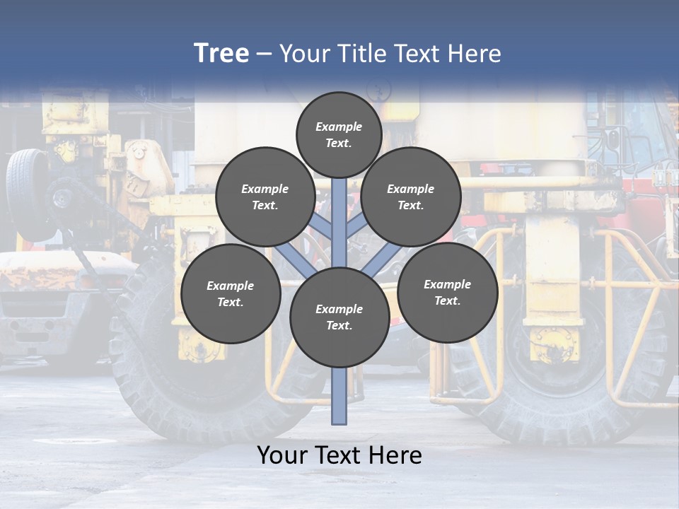 A Large Yellow Machine Is Parked In Front Of A Building PowerPoint Template
