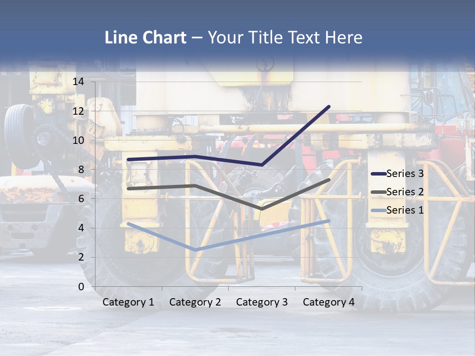 A Large Yellow Machine Is Parked In Front Of A Building PowerPoint Template