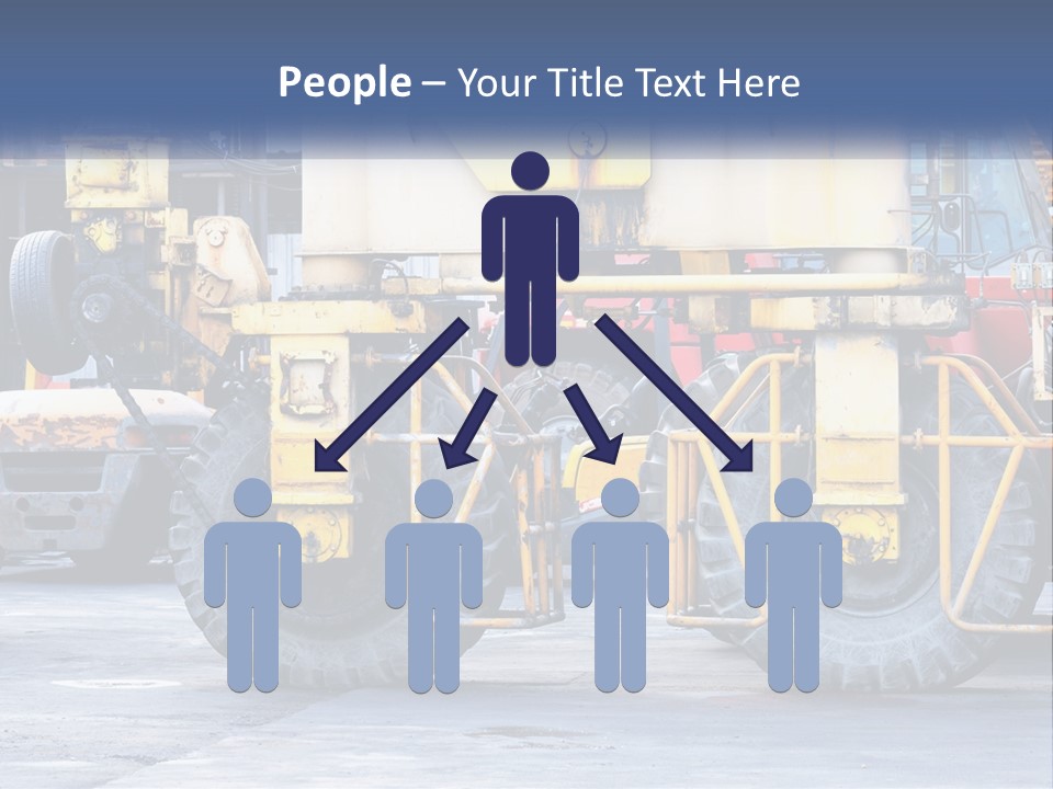 A Large Yellow Machine Is Parked In Front Of A Building PowerPoint Template