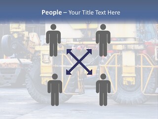A Large Yellow Machine Is Parked In Front Of A Building PowerPoint Template