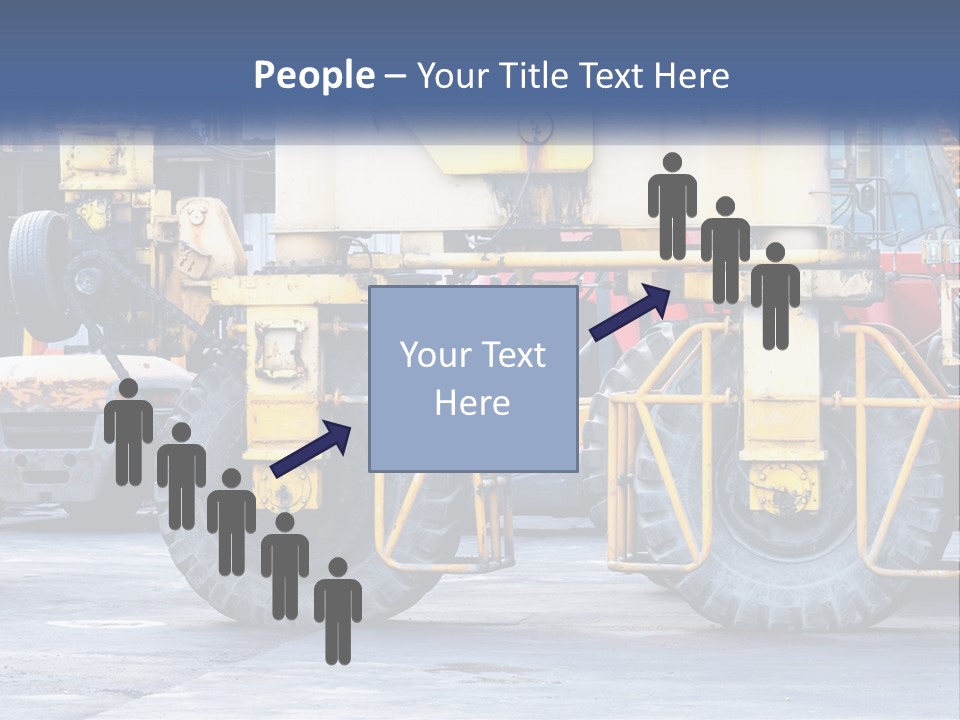 A Large Yellow Machine Is Parked In Front Of A Building PowerPoint Template