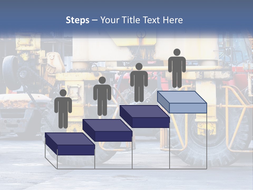 A Large Yellow Machine Is Parked In Front Of A Building PowerPoint Template
