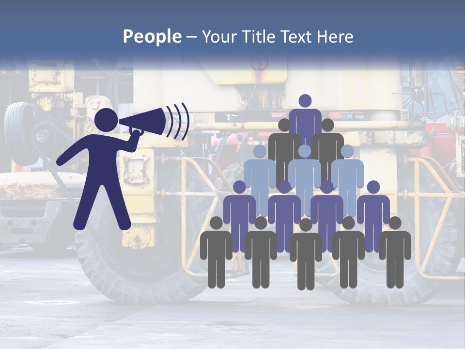 A Large Yellow Machine Is Parked In Front Of A Building PowerPoint Template