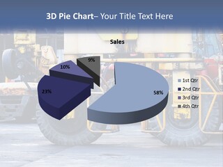 A Large Yellow Machine Is Parked In Front Of A Building PowerPoint Template