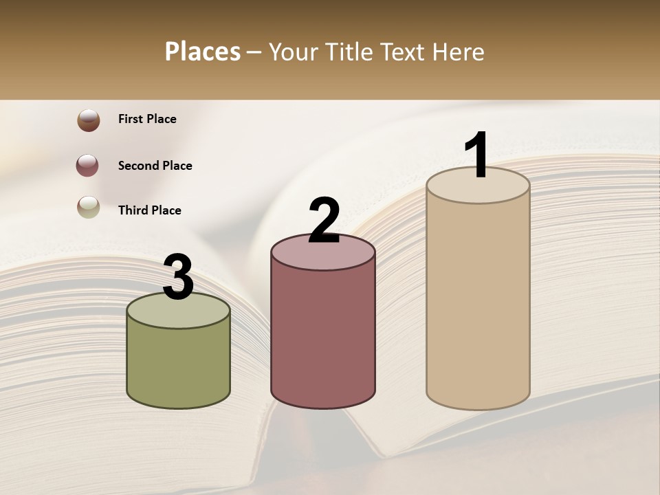 An Open Book Sitting On Top Of A Wooden Table PowerPoint Template