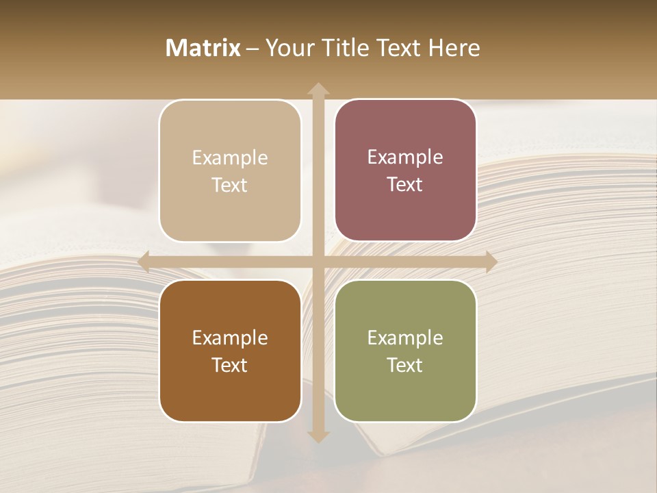 An Open Book Sitting On Top Of A Wooden Table PowerPoint Template
