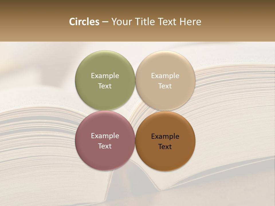 An Open Book Sitting On Top Of A Wooden Table PowerPoint Template