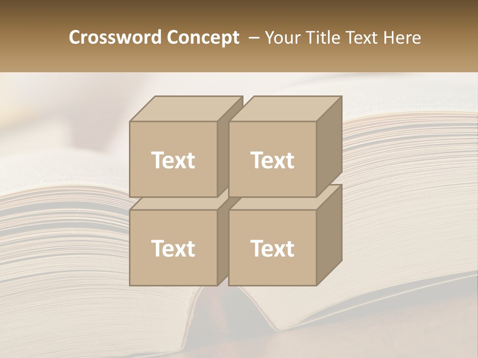 An Open Book Sitting On Top Of A Wooden Table PowerPoint Template