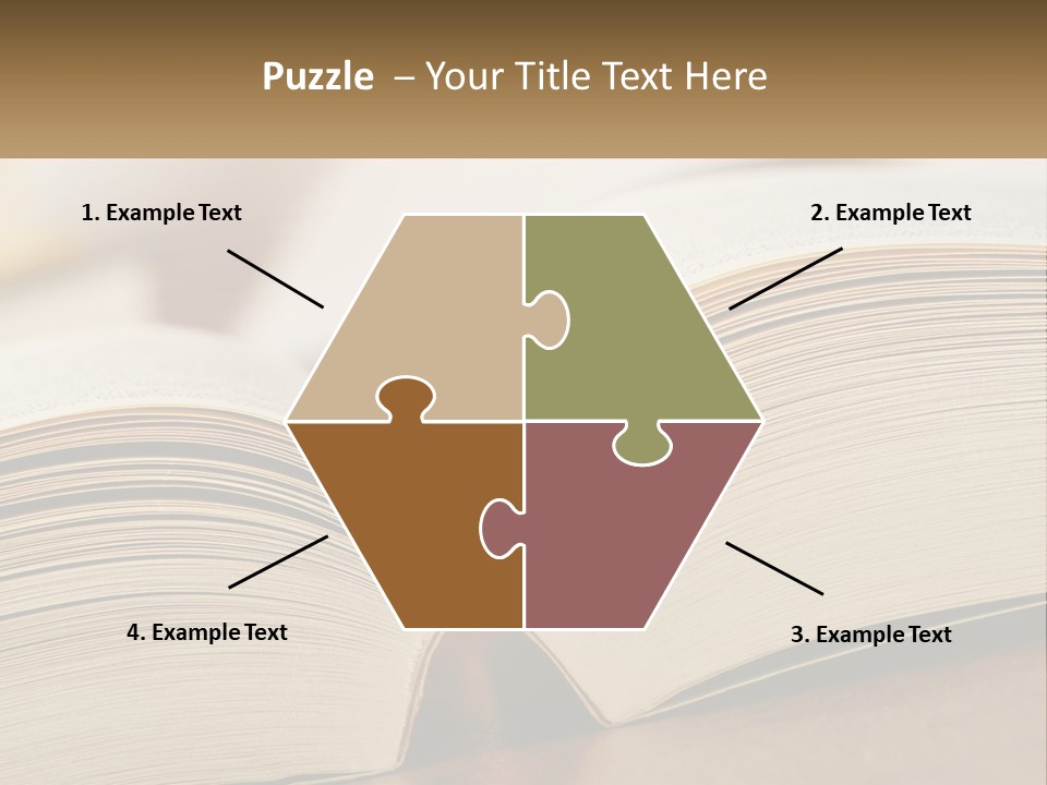 An Open Book Sitting On Top Of A Wooden Table PowerPoint Template