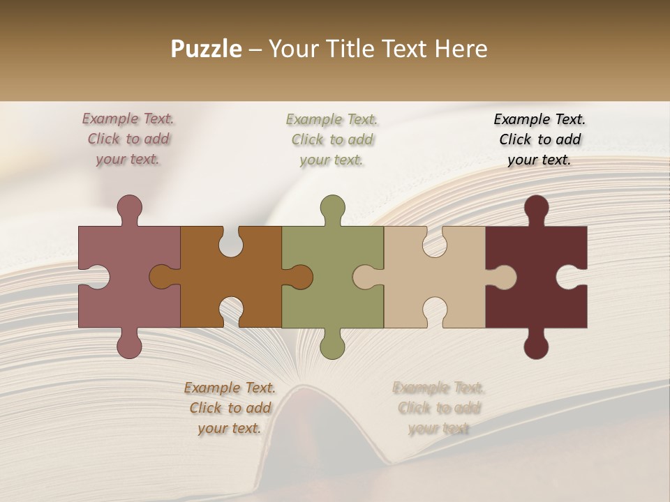 An Open Book Sitting On Top Of A Wooden Table PowerPoint Template