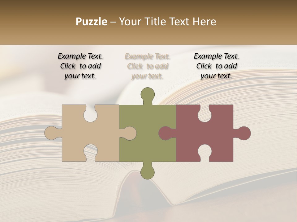 An Open Book Sitting On Top Of A Wooden Table PowerPoint Template