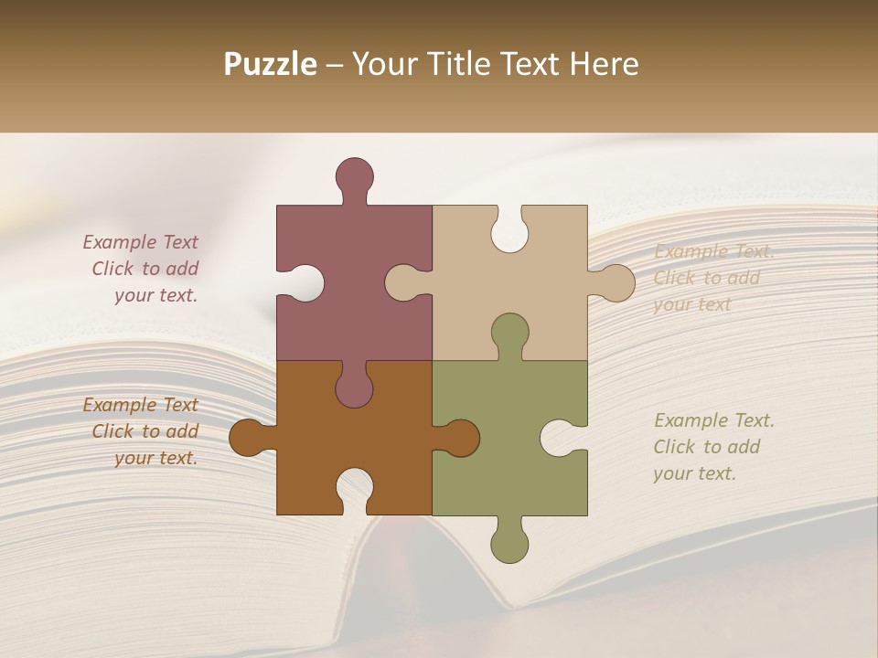 An Open Book Sitting On Top Of A Wooden Table PowerPoint Template