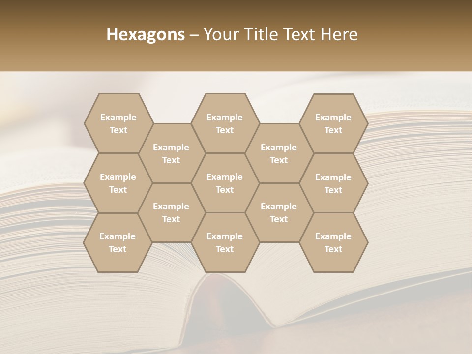 An Open Book Sitting On Top Of A Wooden Table PowerPoint Template