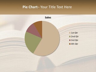An Open Book Sitting On Top Of A Wooden Table PowerPoint Template