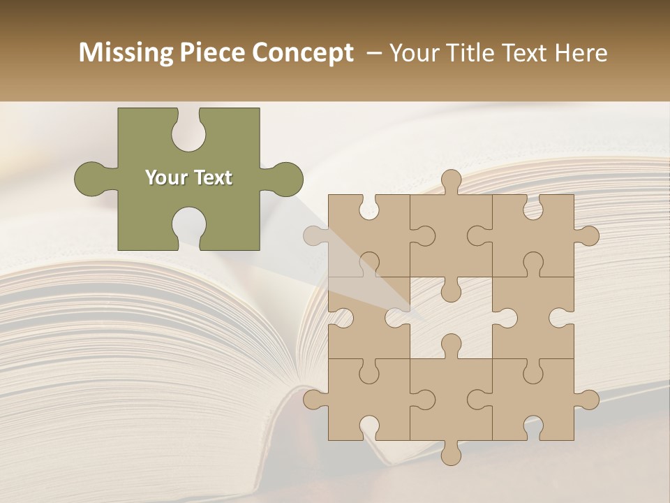 An Open Book Sitting On Top Of A Wooden Table PowerPoint Template