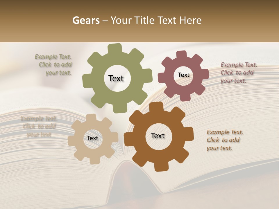 An Open Book Sitting On Top Of A Wooden Table PowerPoint Template