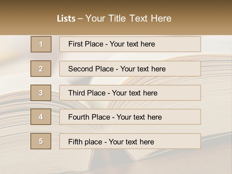 An Open Book Sitting On Top Of A Wooden Table PowerPoint Template