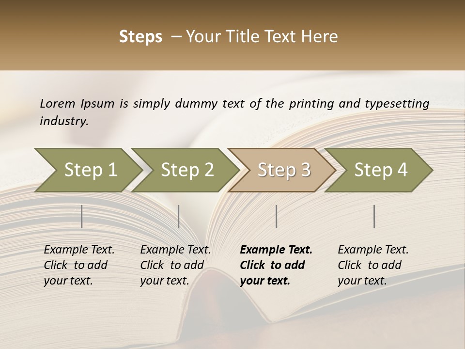 An Open Book Sitting On Top Of A Wooden Table PowerPoint Template