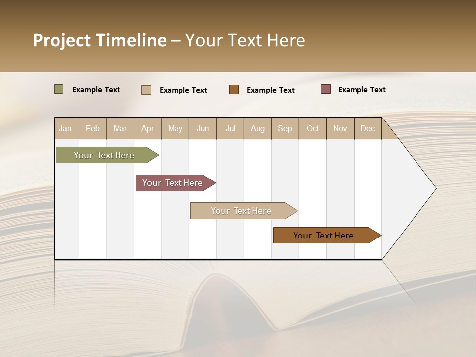 An Open Book Sitting On Top Of A Wooden Table PowerPoint Template