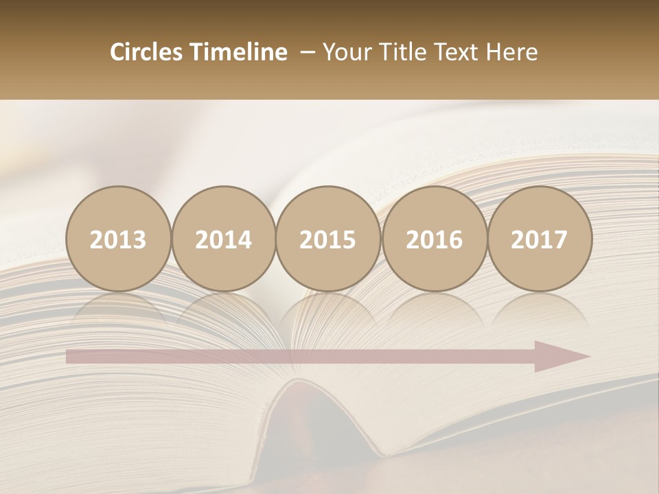 An Open Book Sitting On Top Of A Wooden Table PowerPoint Template