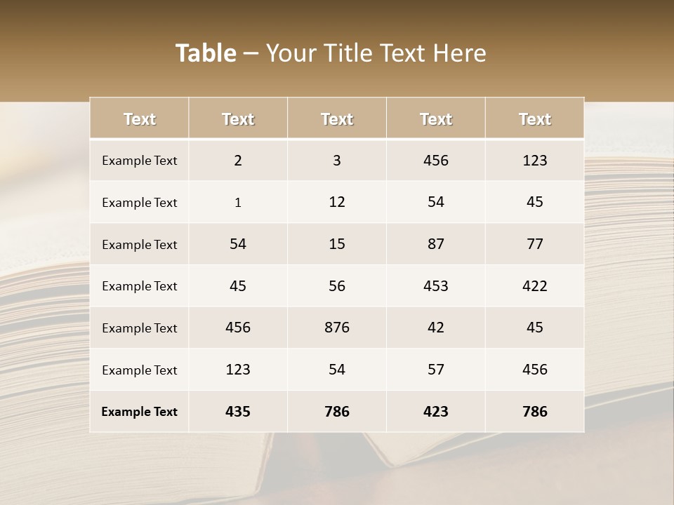 An Open Book Sitting On Top Of A Wooden Table PowerPoint Template