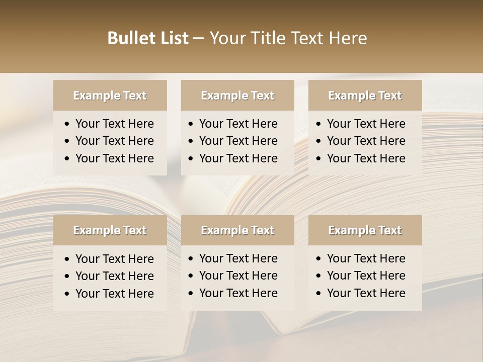 An Open Book Sitting On Top Of A Wooden Table PowerPoint Template