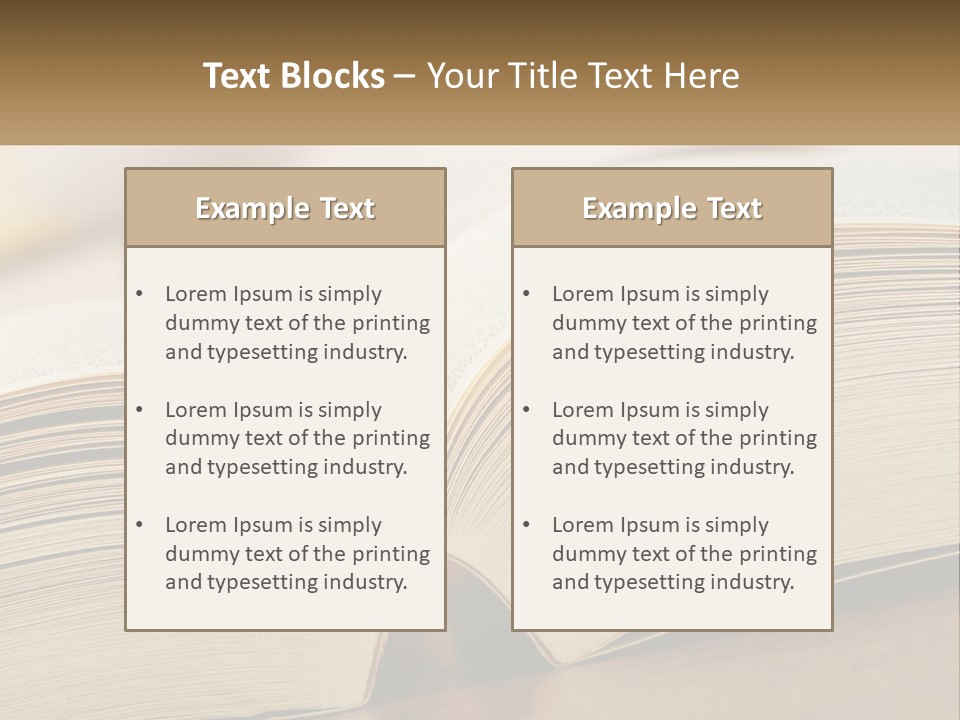 An Open Book Sitting On Top Of A Wooden Table PowerPoint Template