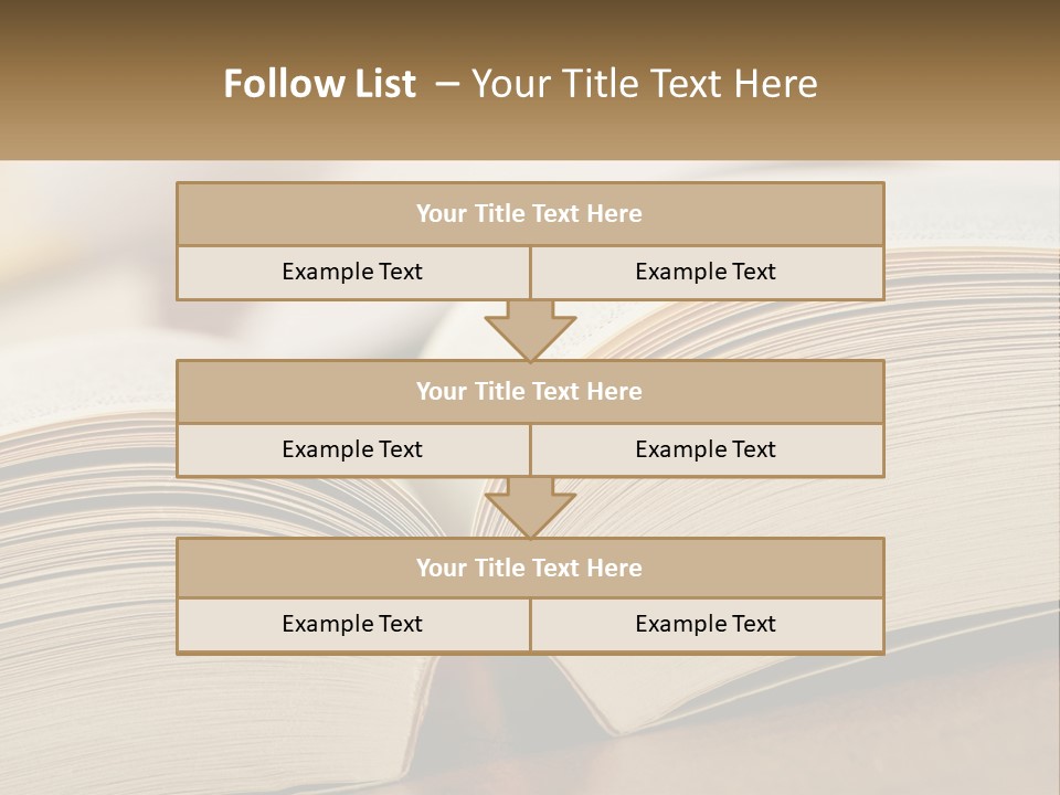 An Open Book Sitting On Top Of A Wooden Table PowerPoint Template