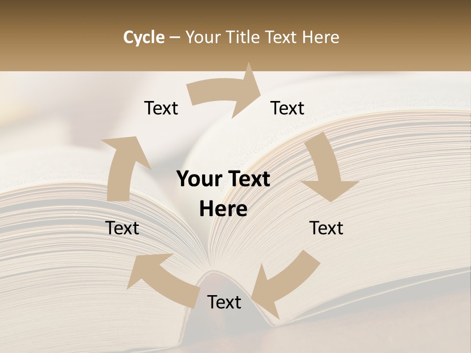 An Open Book Sitting On Top Of A Wooden Table PowerPoint Template