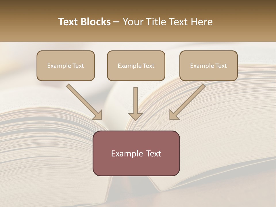 An Open Book Sitting On Top Of A Wooden Table PowerPoint Template