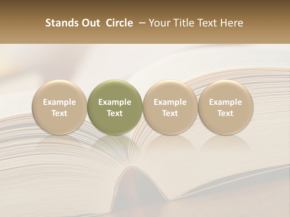 An Open Book Sitting On Top Of A Wooden Table PowerPoint Template