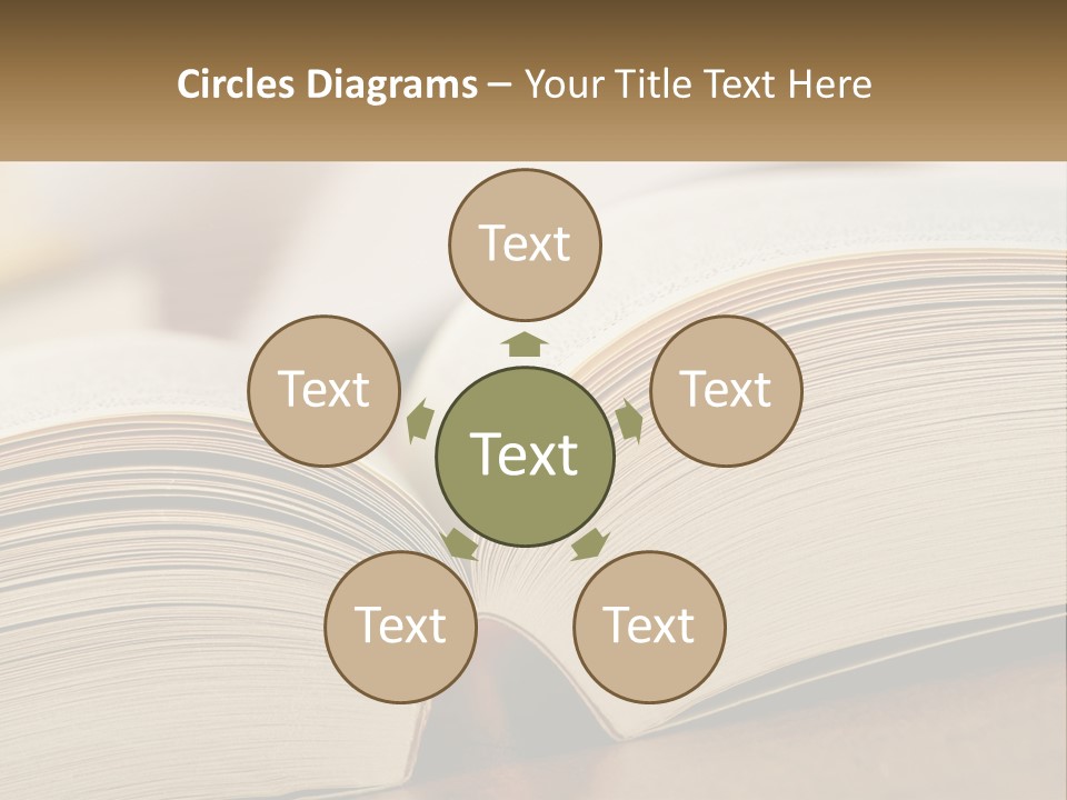 An Open Book Sitting On Top Of A Wooden Table PowerPoint Template