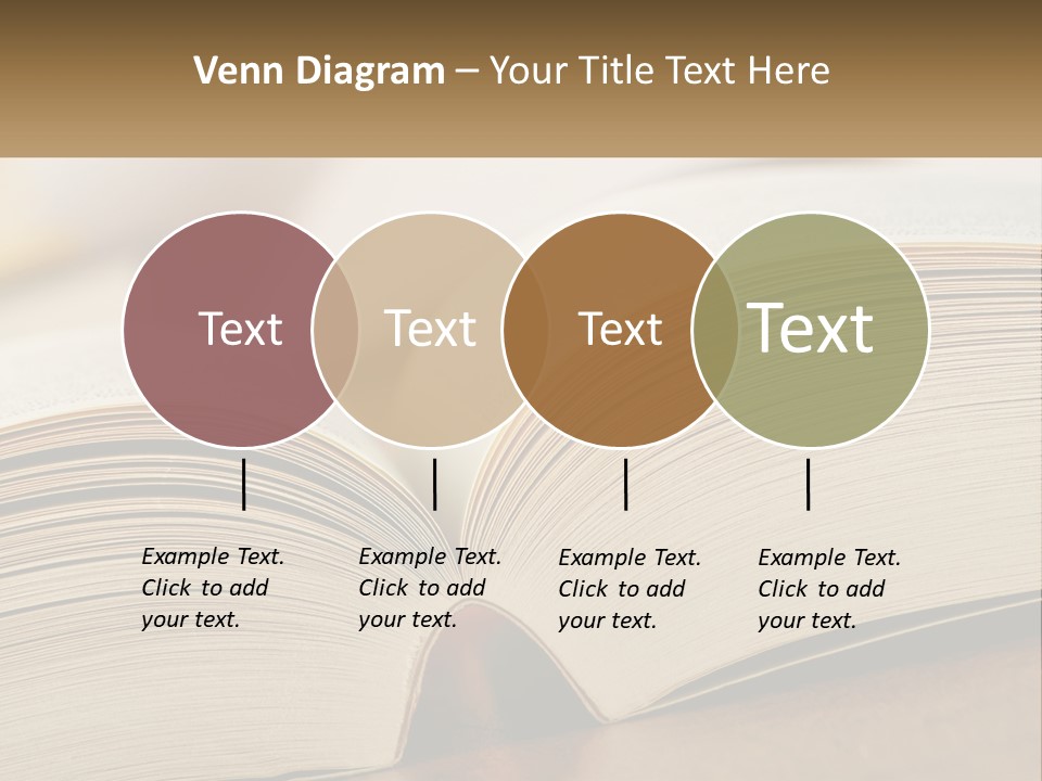 An Open Book Sitting On Top Of A Wooden Table PowerPoint Template