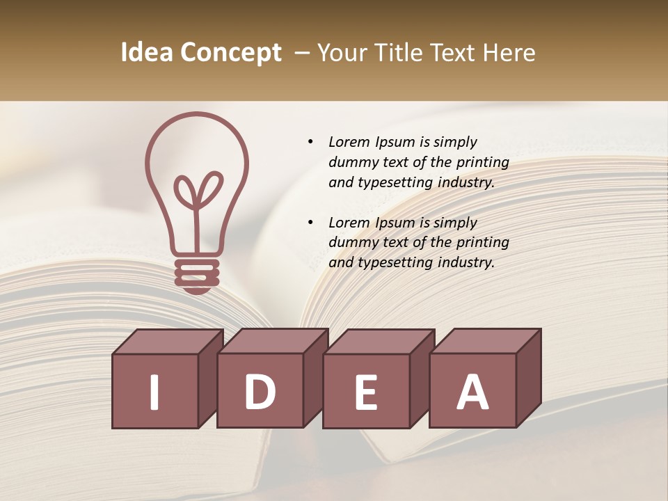 An Open Book Sitting On Top Of A Wooden Table PowerPoint Template