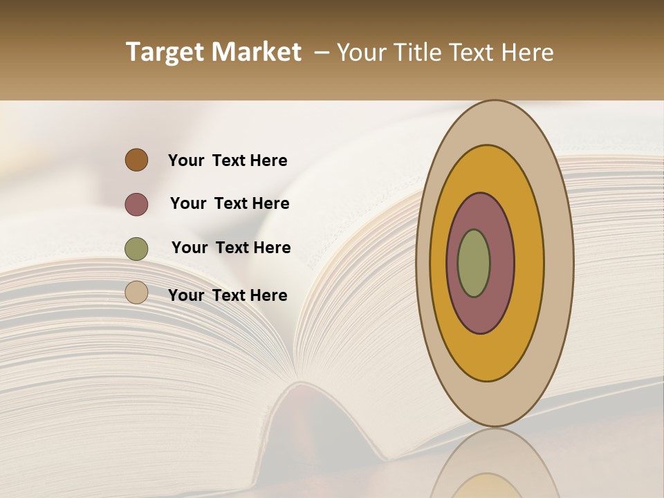 An Open Book Sitting On Top Of A Wooden Table PowerPoint Template