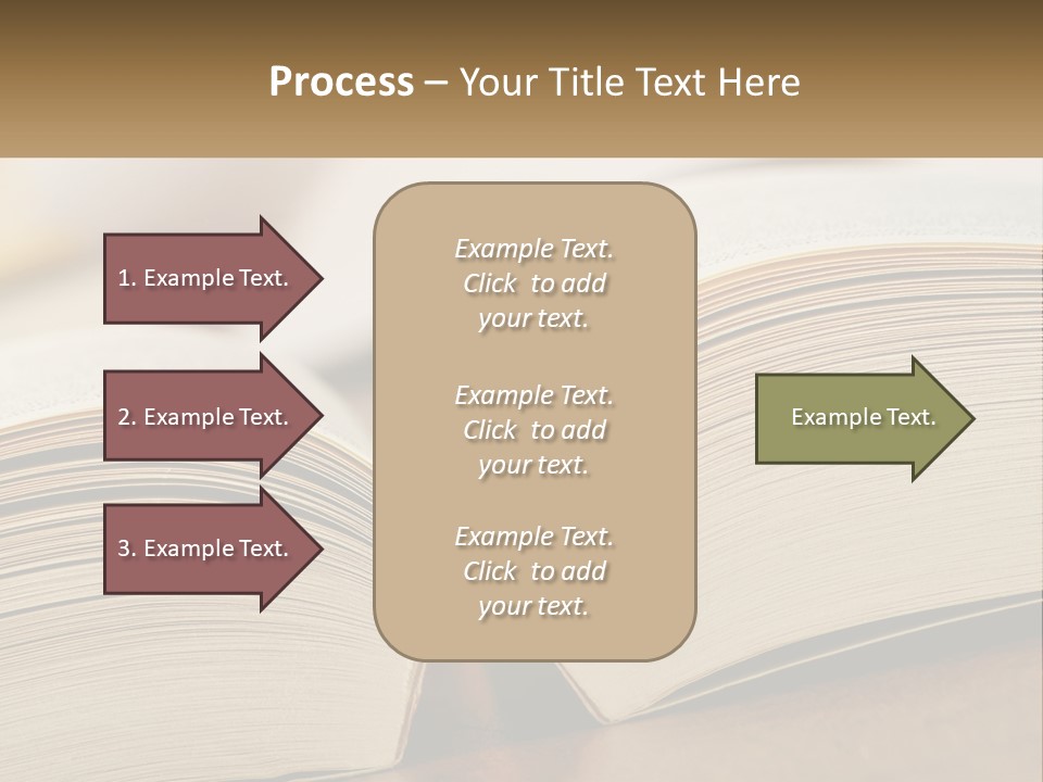 An Open Book Sitting On Top Of A Wooden Table PowerPoint Template