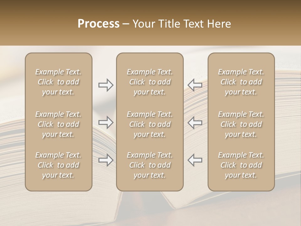 An Open Book Sitting On Top Of A Wooden Table PowerPoint Template