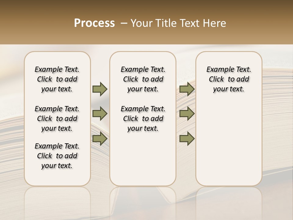 An Open Book Sitting On Top Of A Wooden Table PowerPoint Template
